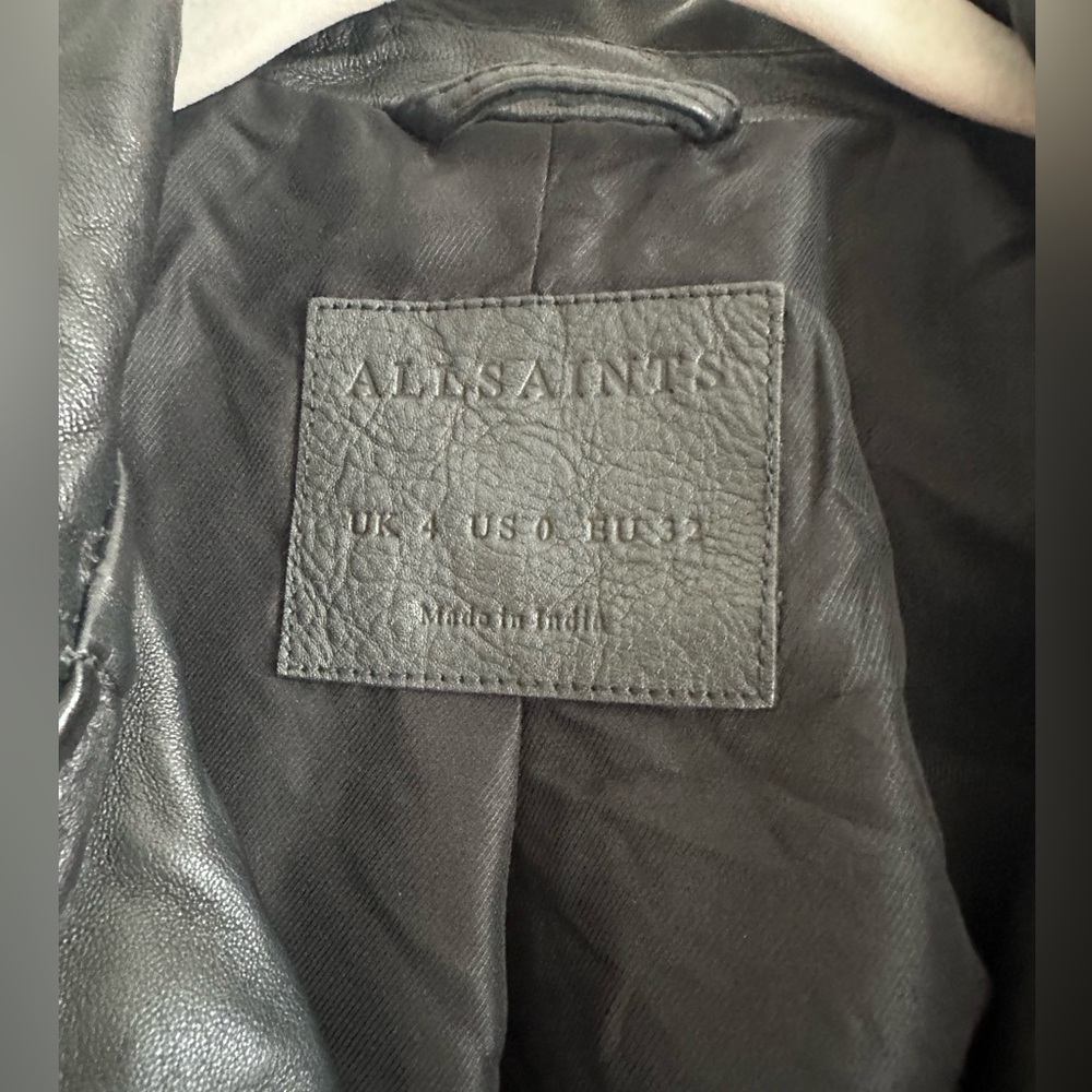 All‎ Saints Balfern Leather Biker Jacket Black- NWOT 0 - Picture 8 of 10